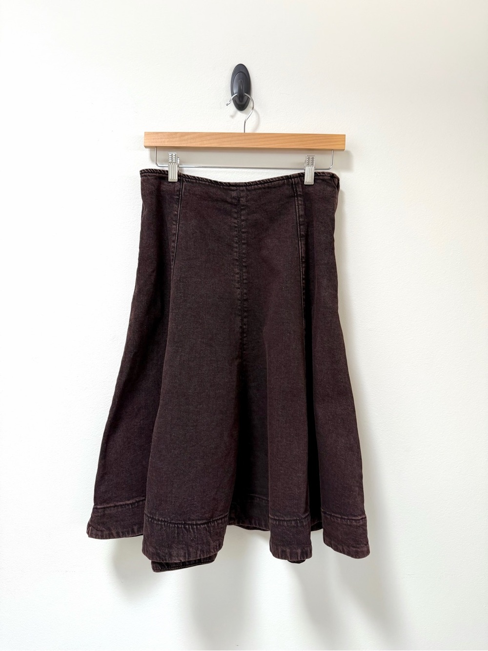 GAP Brown Denim A-Line Midi Skirt Size 27/4 Petite